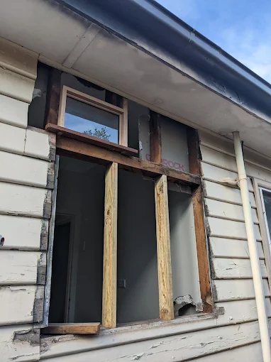 Melbourne Home Makeover weatherboard repair and window framing work